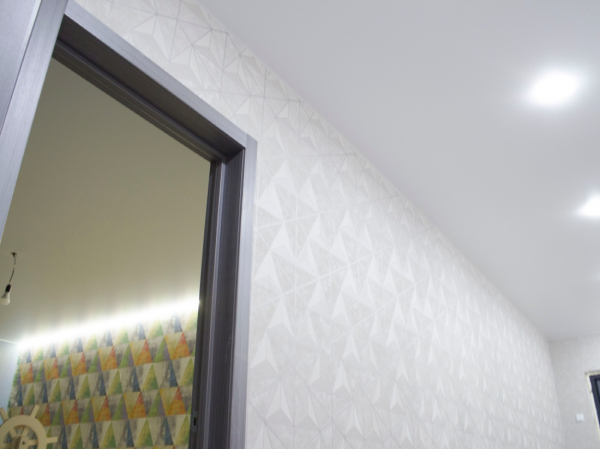 Фото натяжного потолка в прихожую
