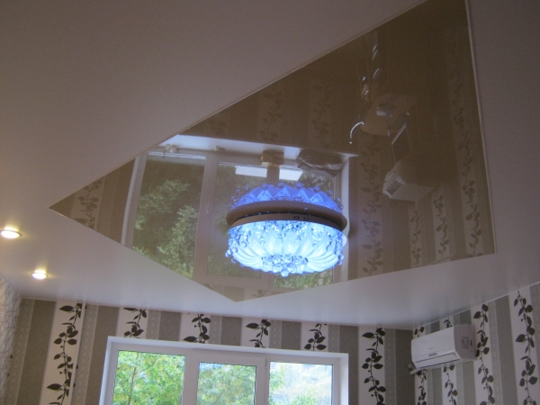 Фотографии потолков комбинированные разными полотнами